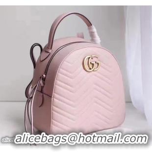 Best Grade Gucci GG Marmont Quilted Leather Backpack 476671 Pink