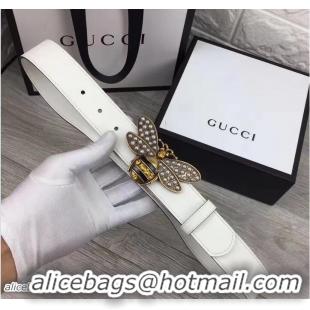 Low Cost Gucci Supreme Canvas And Leather Reversible GG Belt White G7220