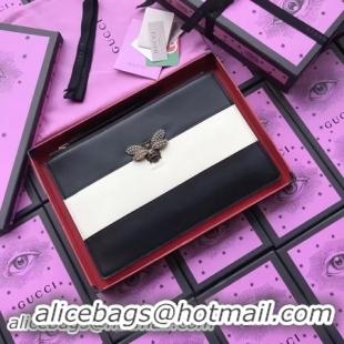 Classic Hot Gucci Broadway Leather Clutch 476077 White&Black