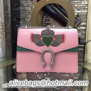 Top Design Gucci Dionysus Embroidered Leather Shoulder Bag 400348 Heart