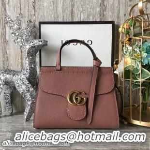 Discount Gucci GG Marmont Leather Top Handle Bag 442622 Coffee