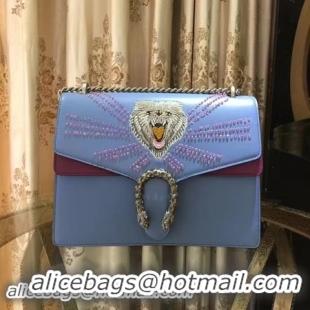 Discount Fashion Gucci Dionysus Embroidered Leather Shoulder Bag 400348 Lion