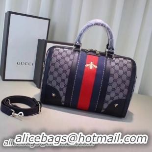 Stylish Gucci Vintage Web Multicolour Canvas Boston Bag 406868 Blue