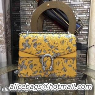 Fashion Luxury Gucci Dionysus Embroidered Shoulder Bag 400235E Yellow