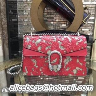 Duplicate Gucci Dionysus Calf Leather Shoulder Bag 400249E Red