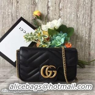 Sumptuous Gucci GG Marmont Velvet Nano Shoulder Bag 476433A Black