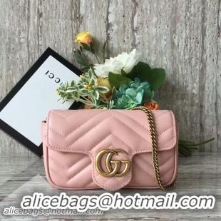 Top Quality Gucci GG Marmont Velvet Nano Shoulder Bag 476433A Light Pink