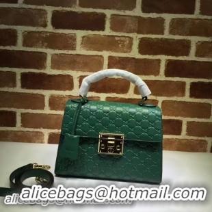 Top Quality Gucci Padlock Gucci Signature Top Handle Bag 453188 Green