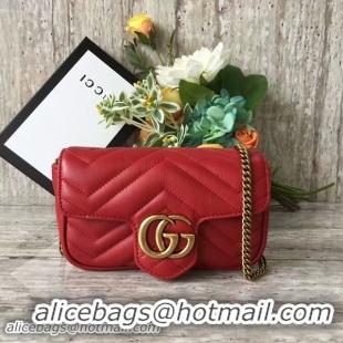 Cheap Gucci GG Marmont Velvet Nano Shoulder Bag 476433A Red