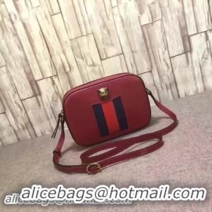 Best Product Gucci Soho Calfskin Leather Shoulder Bag 412009 Red