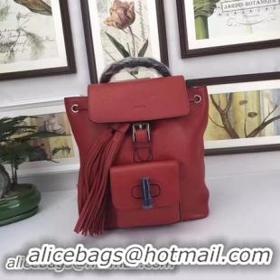 Pretty Style GUCCI Calfskin Leather Backpack 387149 Red