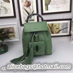 Top Grade GUCCI Calfskin Leather Backpack 387149 Green