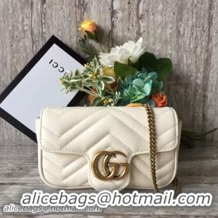 Inexpensive Gucci GG Marmont Velvet Nano Shoulder Bag 476433A White