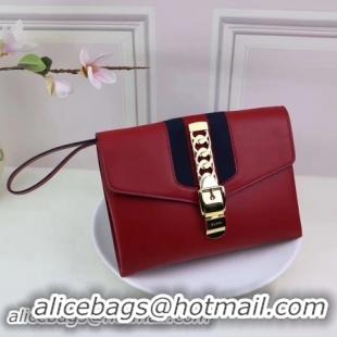 Best Product Gucci Calfskin Leather Clutch 477627 Red