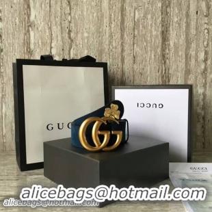 Unique Discount Gucci Suede Leather Belt 68848 Blue