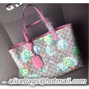 Cheap Price Gucci GG Blooms Reversible Leather Tote Medium Bag 368568 Green/Pink