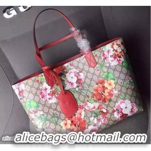 Classic Specials Gucci GG Blooms Reversible Leather Tote Medium Bag 368568 Red