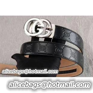 Stylish Gucci 34mm Leather Belt GG0802 Black