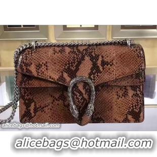 Good Product Gucci Dionysus Python Pattern Calfskin Shoulder Small Bag 400249 Brown 2017