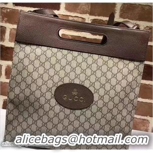 Discount Gucci Soft GG Supreme With Brown Leather Trim Tote 463491 2017