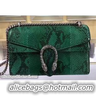 Crafted Gucci Dionysus Python Pattern Calfskin Shoulder Small Bag 400249 Green 2017