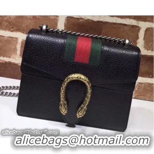 Perfect Gucci Mini Dionysus Web Leather Shoulder Bag 421970 Black 2017