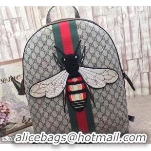 Original Cheap Gucci GG Supreme Backpack Bag 419584 Web Bee 2017