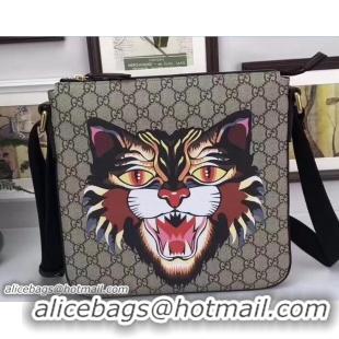 Famous Brand Gucci GG Supreme Messenger Medium Bag 406408 Angry Cat 2017