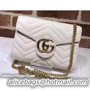 Most Popular Gucci GG Marmont Matelassé Chevron Mini Bag 474575 White 2017