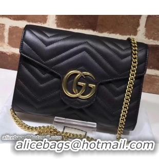 Best Quality Gucci GG Marmont Matelassé Chevron Mini Bag 474575 Black 2017