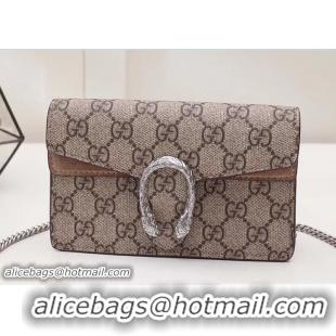 Traditional Discount Gucci Dionysus Chain Super Mini Bag 476432 GG Supreme Camel 2017