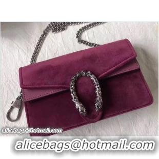 Unique Style Gucci Dionysus Chain Super Mini Bag 476432 Velvet Bordeaux 2017