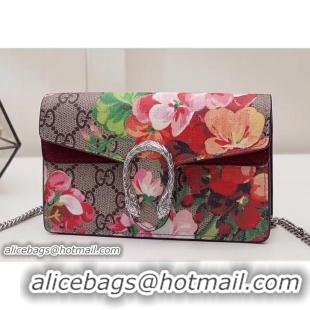 Luxurious Gucci Dionysus Chain Super Mini Bag 476432 GG Red Blooms