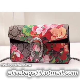 Duplicate Gucci Dionysus Chain Super Mini Bag 476432 GG Red Blooms Black