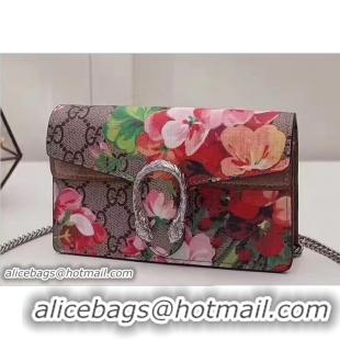 Popular Style Gucci Dionysus Chain Super Mini Bag 476432 GG Red Blooms Camel