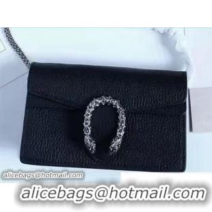 Most Popular Gucci Dionysus Chain Super Mini Bag 476432 Leather Black 2017