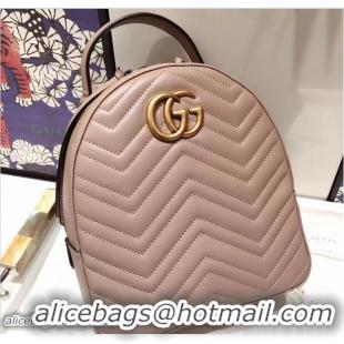 Best Product Gucci GG Marmont Quilted Leather Backpack 476671 Nude 2017