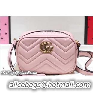 Best Price Gucci GG Marmont Matelassé Chevron Mini Chain Shoulder Camera Bag 448065 Pink 2017