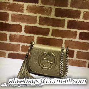 Famous Gucci Soho Chain Shoulder Bag Calfskin Leather 323190 Gold