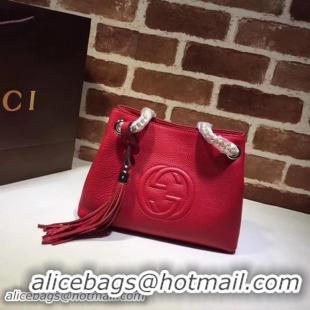 Traditional Discount Gucci Soho Small Tote Bag Calfskin Leather 387043 Red