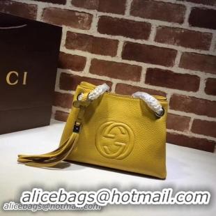 Discount Gucci Soho Small Tote Bag Calfskin Leather 387043 Yellow