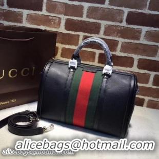 Most Popular Gucci Leather Medium Boston Bag 247205 Black