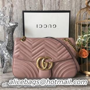 Crafted Gucci GG Marmont Matelasse Shoulder Bag 443496 Pink