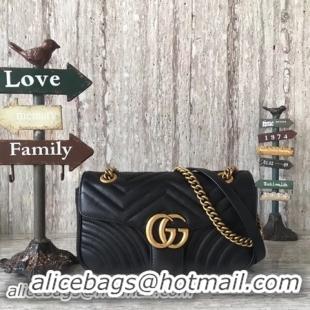 Good Quality Gucci GG Marmont Matelasse Shoulder Bag 443496 Black