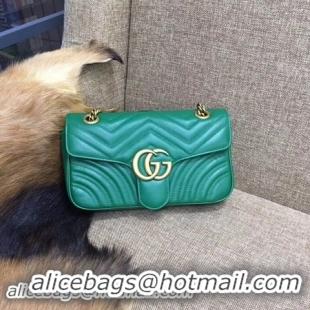 Grade Quality Gucci Now GG Marmont Matelasse Shoulder Bag 443496 Green