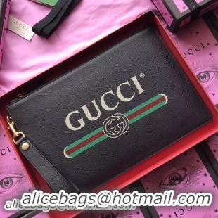 Fashion Gucci GG Marmont Calfskin Leather Clutch 466489 Black