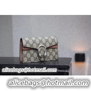 Sumptuous Gucci Dionysus GG Supreme Super mini Bag 476432 Apricot