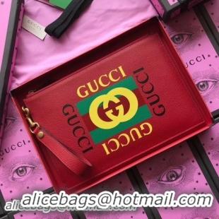 Discount Gucci GG Marmont Calfskin Leather Clutch 466489 Red