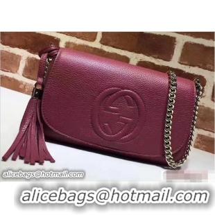 Original Cheap Gucci Soho Leather Shoulde Bag 336752 Date Red