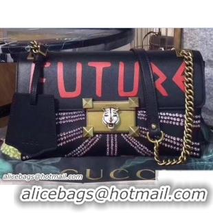 Purchase Gucci Crystal Embellished Shoulder Bag 477330 Future Black 2017